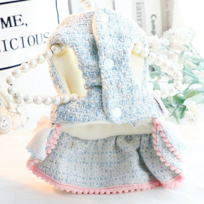 Warm Woollen Sweet Hooded Dog Dress Jacket