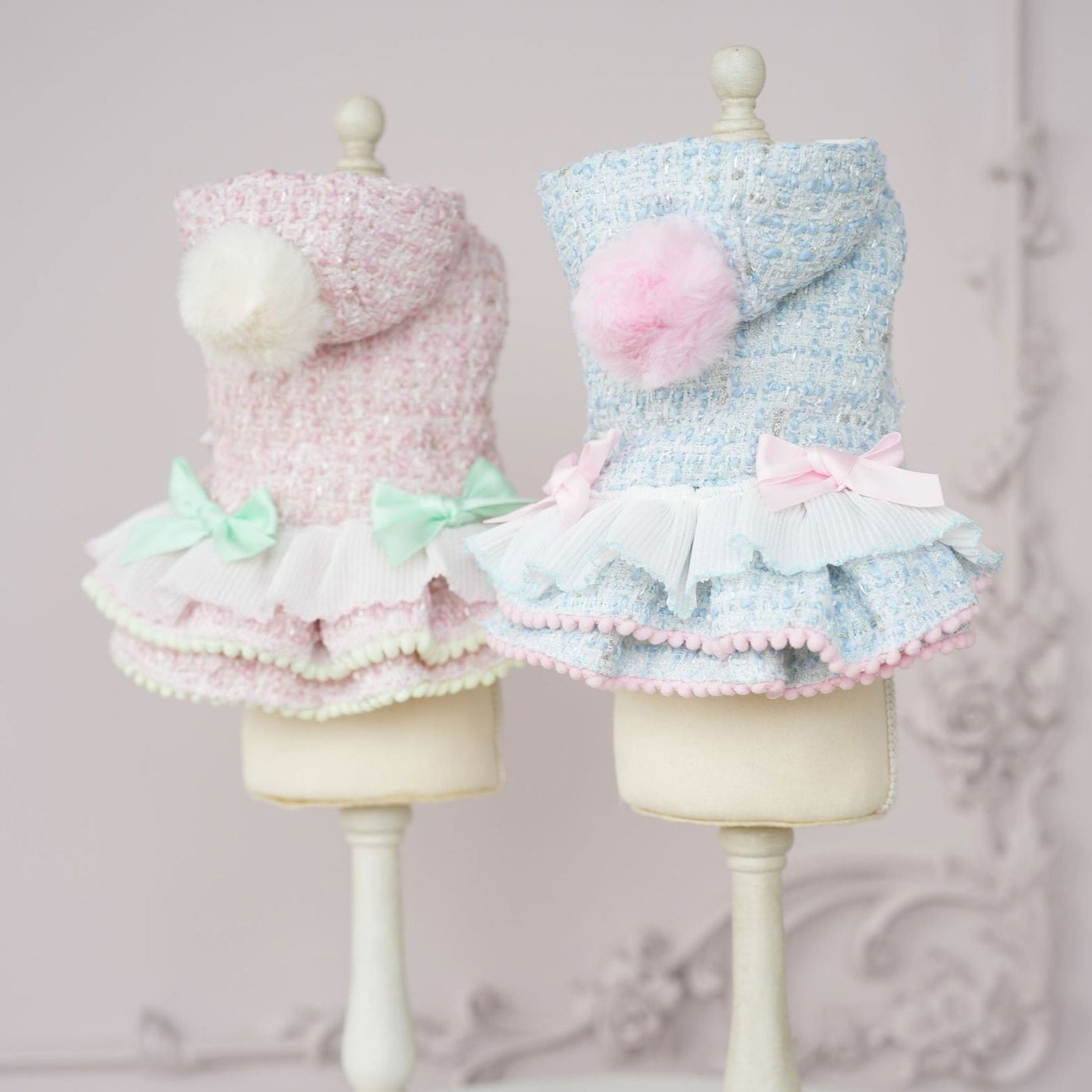 Warm Woollen Sweet Hooded Dog Dress Jacket