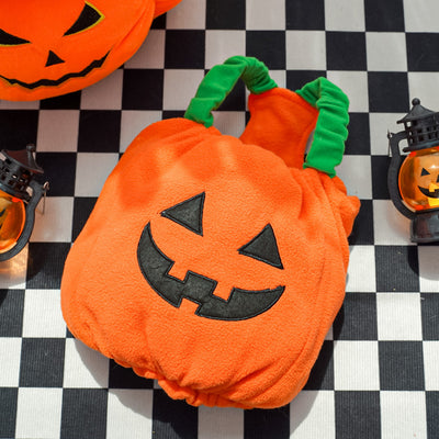 Halloween Pumpkin Fleece Dog Cat Vest/Hat