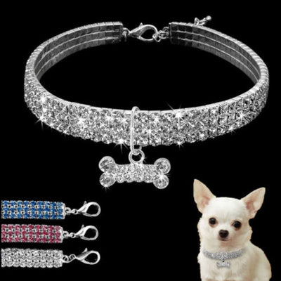 Bling Bone Shaped Dog Collar | Softosy Pet Boutique